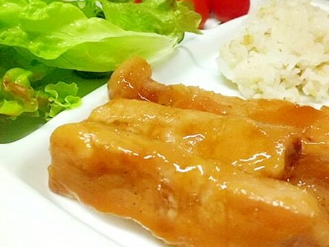 今日はお肉！　☆　豚テキ・照り照りソースかけ